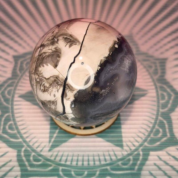 Volcanic Agate Sphere -355g