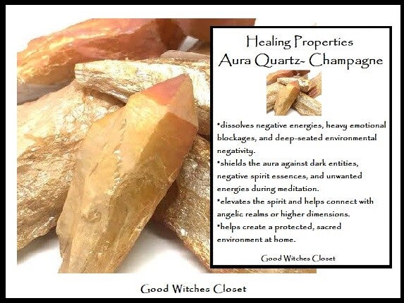 Champagne Aura Quartz Point