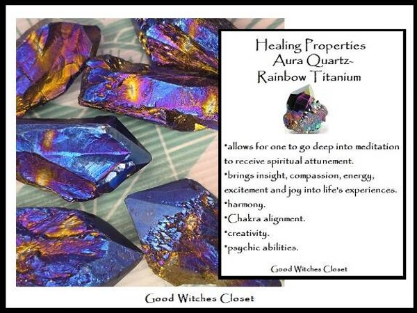 Rainbow Titanium Aura Quartz Point