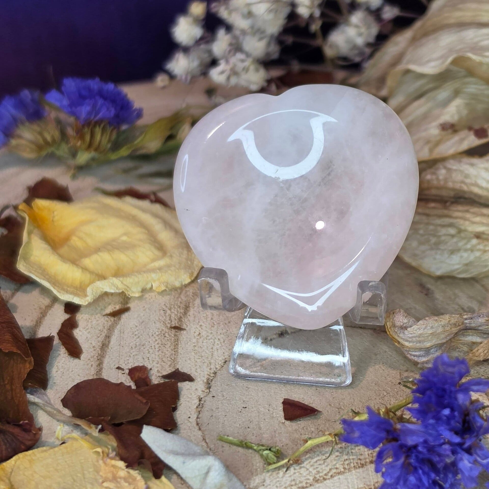 Rose Quartz Worry Stone (Heart Shape)