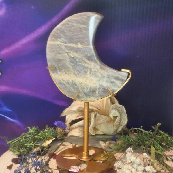 Moonstone Moon on a stand