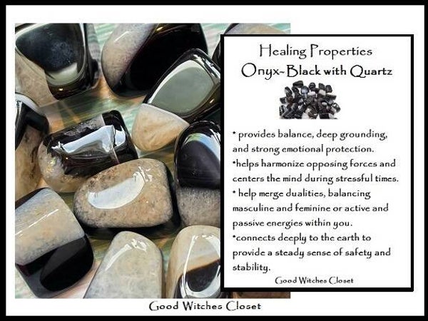Black Onyx with Quartz