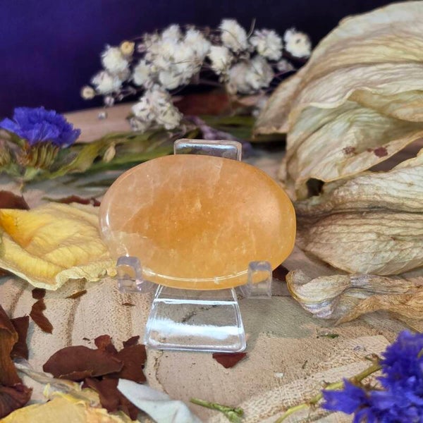 Orange Calcite Worry Stone