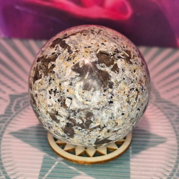 Fluorescent Sodalite Syenite (Emberlite) Sphere -383g
