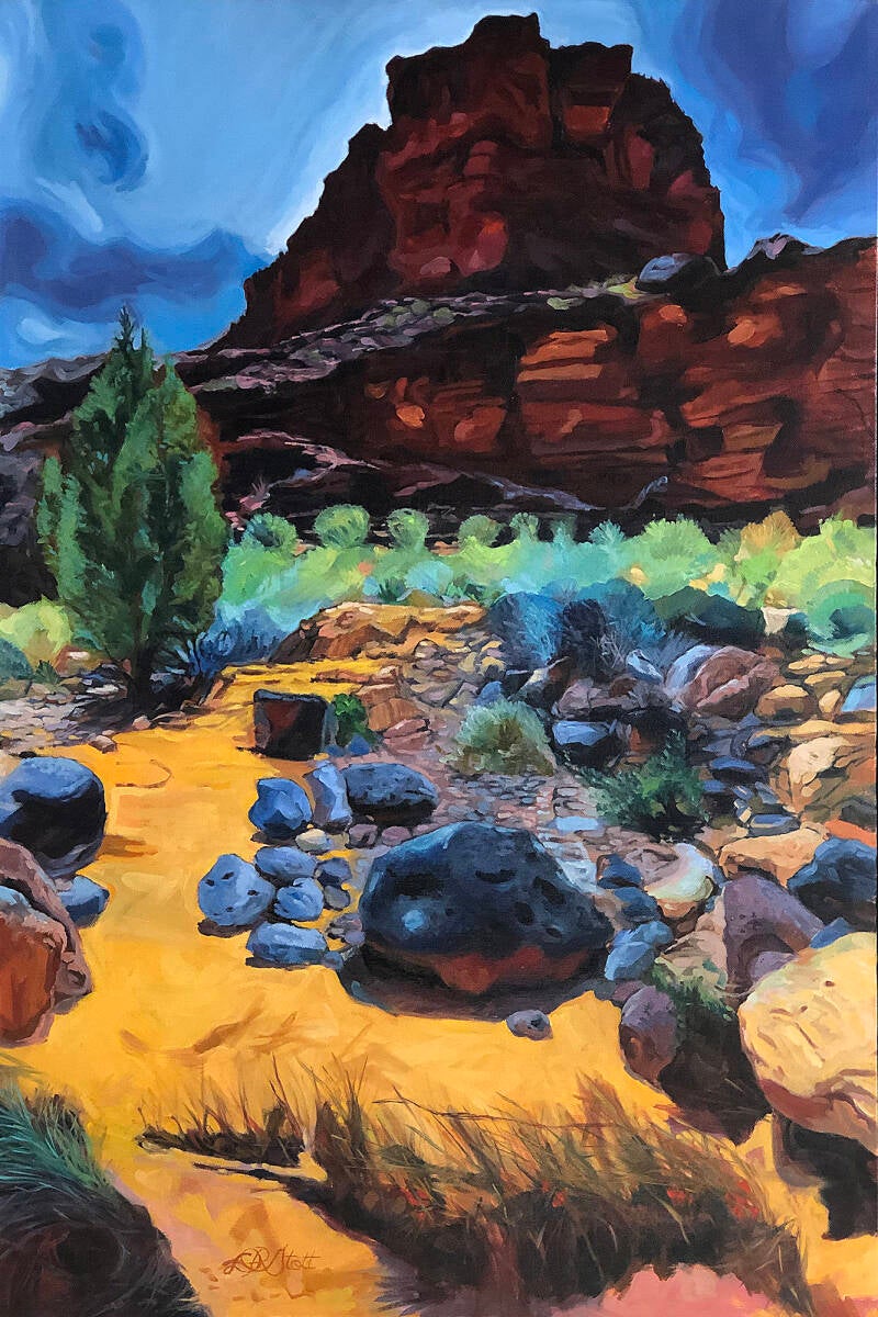 Desert Dawn, Oil on Canvas, 24” x 36”,    $900