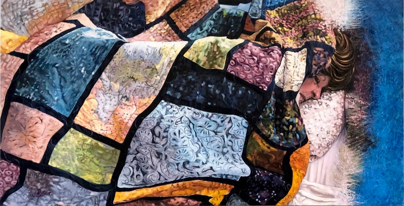 Dream Quilt-24"X48"-Oil On Hardboard-NFS