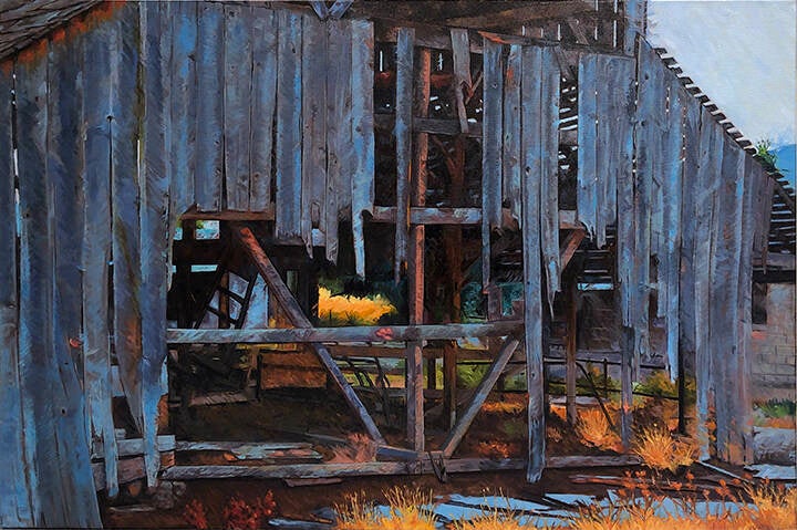 Barn &amp; Shed Oil On Canvas  24” x 36”, $750