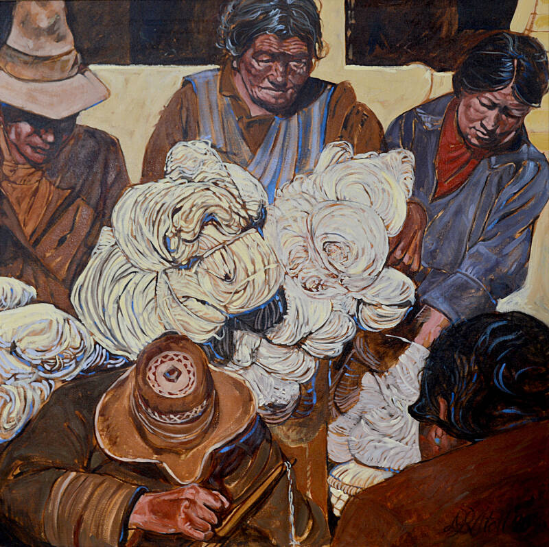 Mongolian Cotton Market-Oil on Canvas-36” x 36” $1700