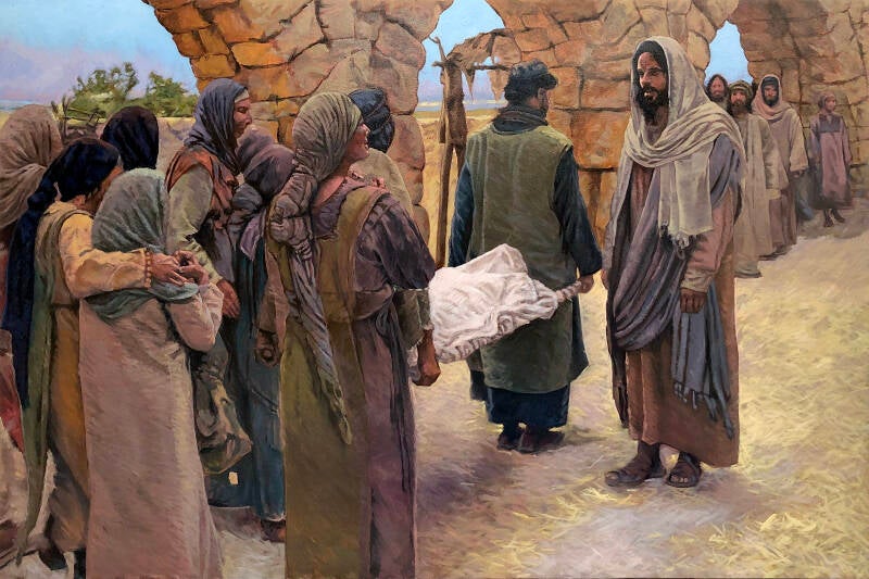 Raising The Widow's Son-Oil on canvas,  48”X 36”, $1000
