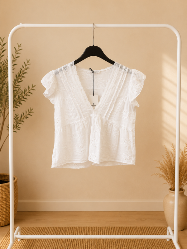 BLUSA BLANCA PERFORADA