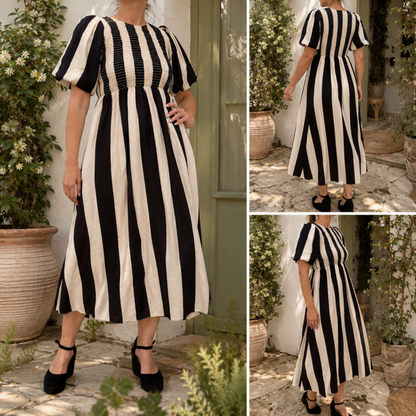 VESTIDO RAYAS NEGRAS