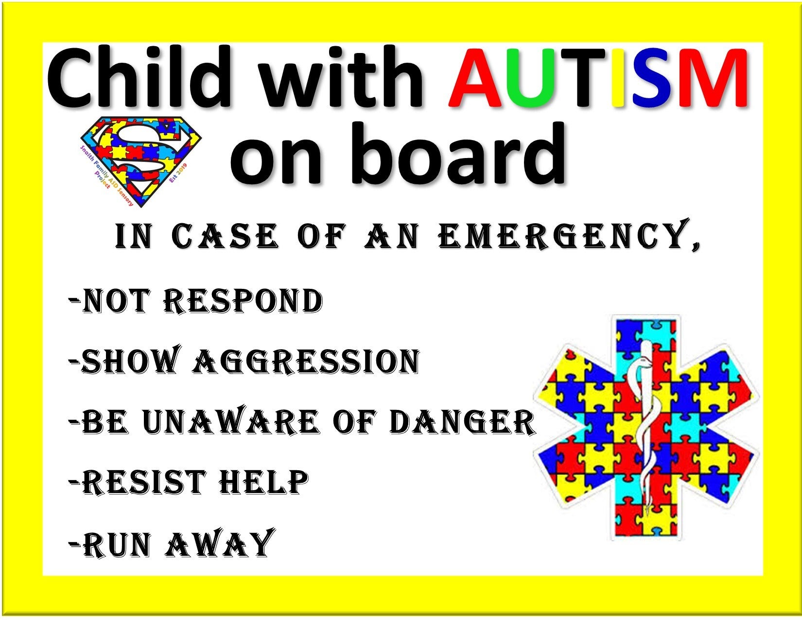 Child With Autism Decals
