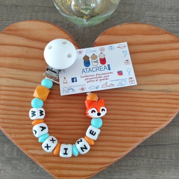 Attache tétine renard