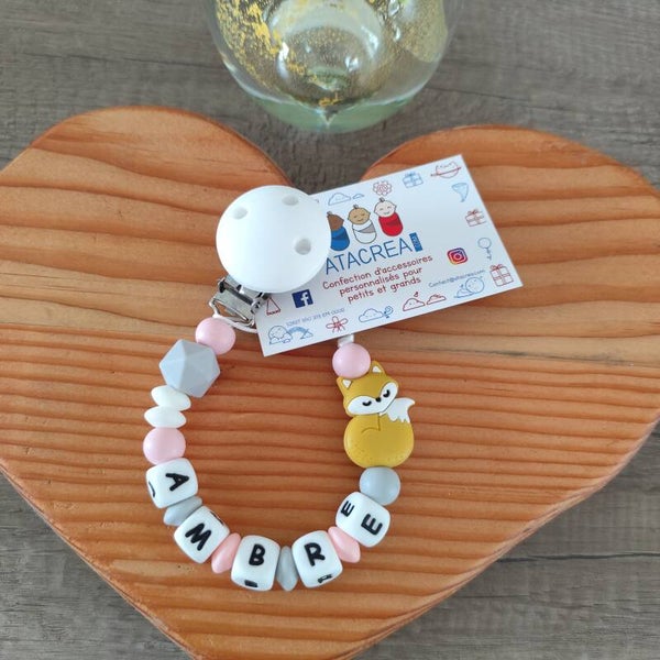 Attache tétine renard