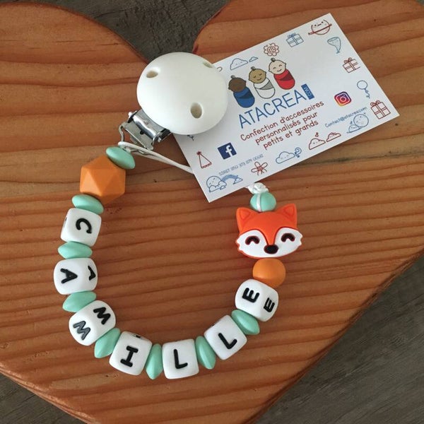 Attache tétine renard
