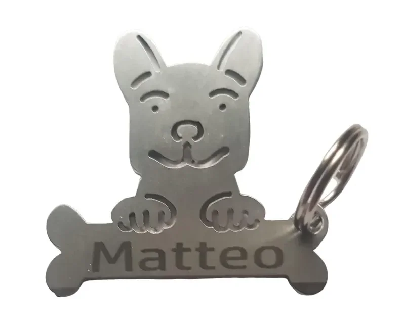 Schlüsselanhänger Welpe aus Edelstahl