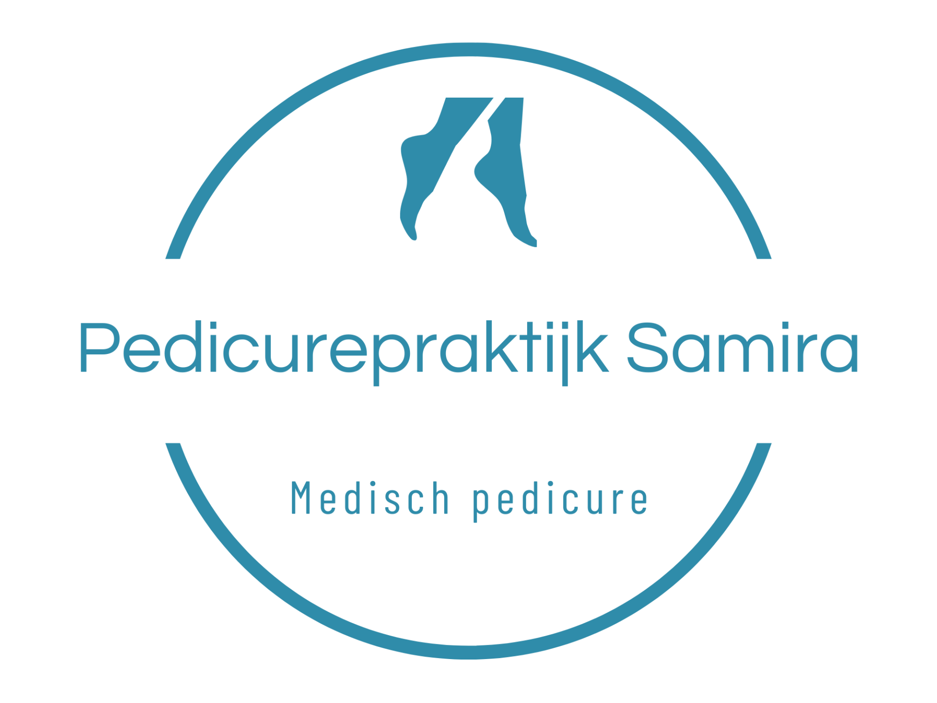 Logo van medische pedicure Samira van der Mee in Arnhem Zuid. Naast reguliere pedicure behandelingen is Samira gediplomeerd als medisch pedicure en behandeld derhalve ook diabetici, reumatische voeten en allerlei voetklachten als ingegroeide nagels