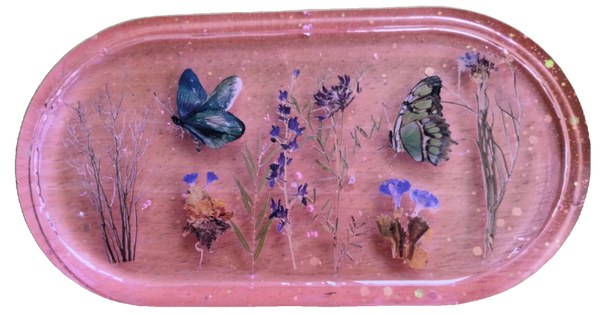 Pink Floral Trinket Tray
