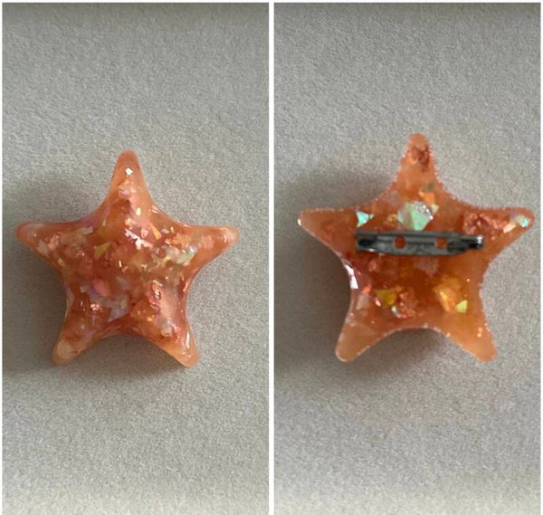 Brosche Seestern Pfirsich Diamant