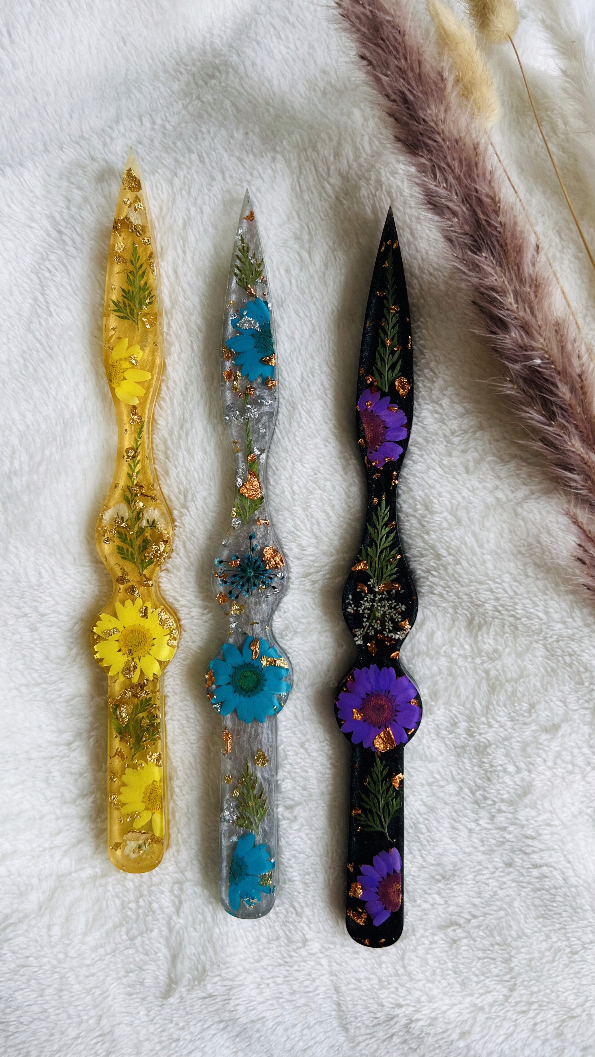 Rose Petal Resin Dagger