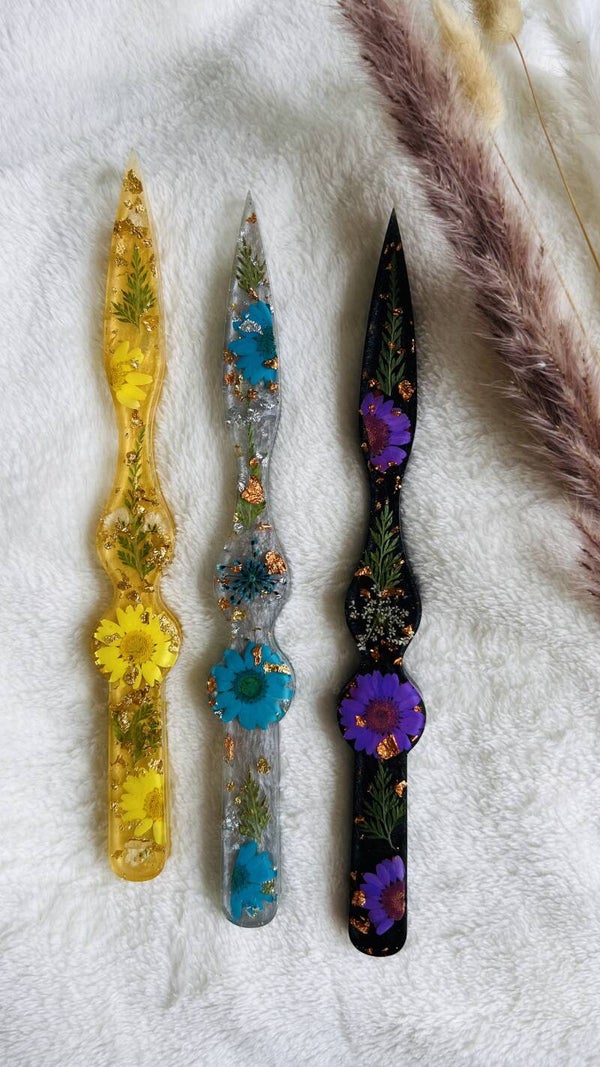 Rose Petal Resin Dagger