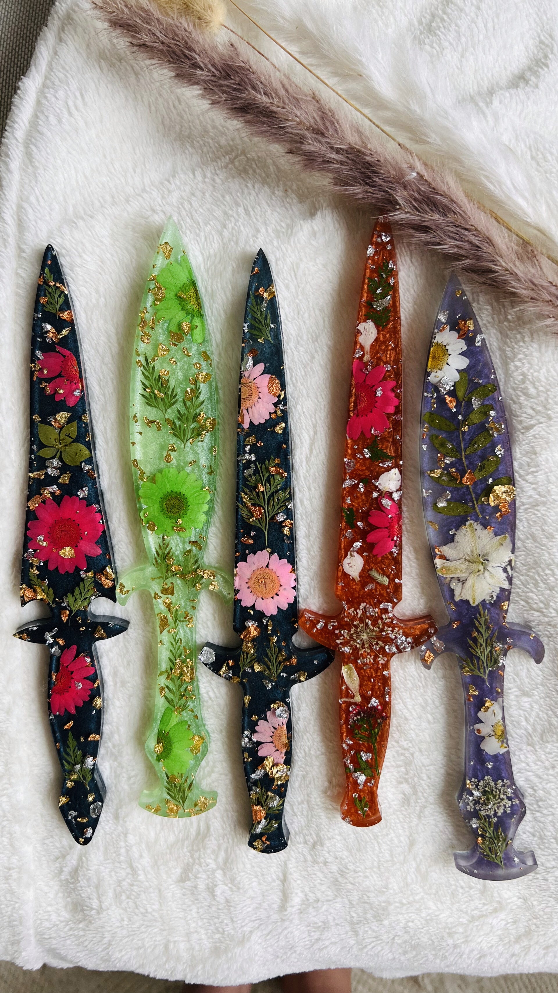 Rose Petal Resin Dagger
