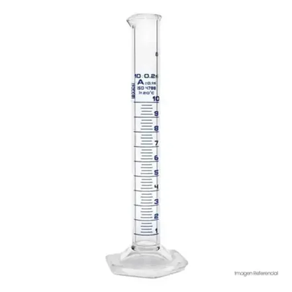 PROBETA DE VIDRIO CON BASE HEXAGONAL DE VIDRIO 10 ML