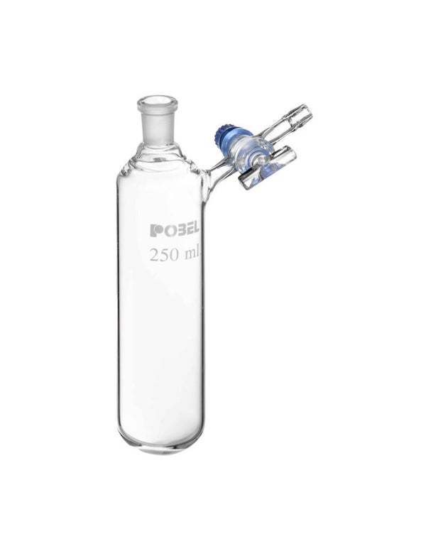 Tubo de vidrio para línea schlenk , con llave PFTE altas temperaturas 25 ml