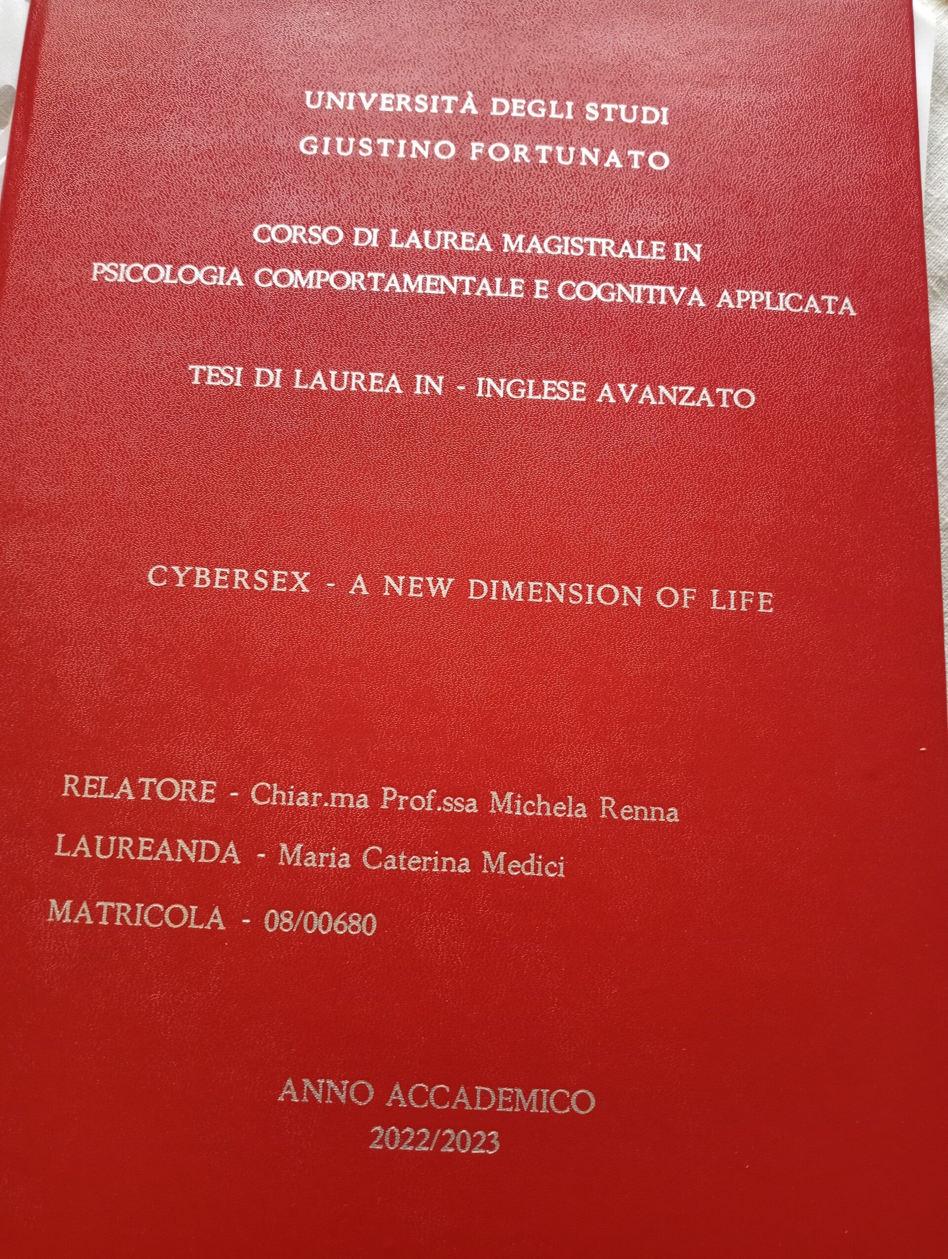 CORSO DI LAUREA MAGISTRALE IN PSICOLOGIA COMPORTAMENTALE E COGNITIVA APPLICATA