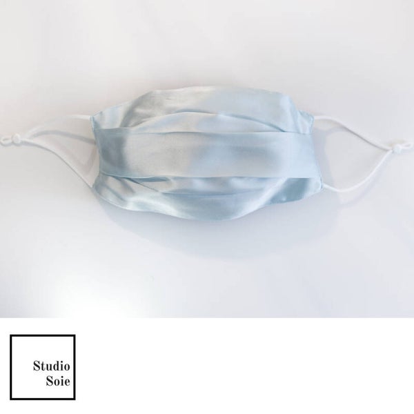 StudioSoie - mondmasker zijde Blue pleats