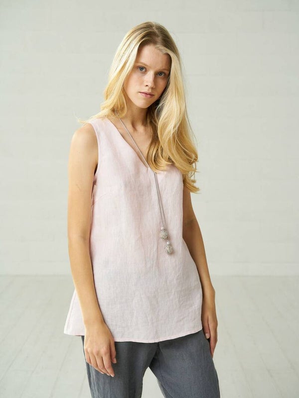 Bliss Linen - Romantic sleeveless top