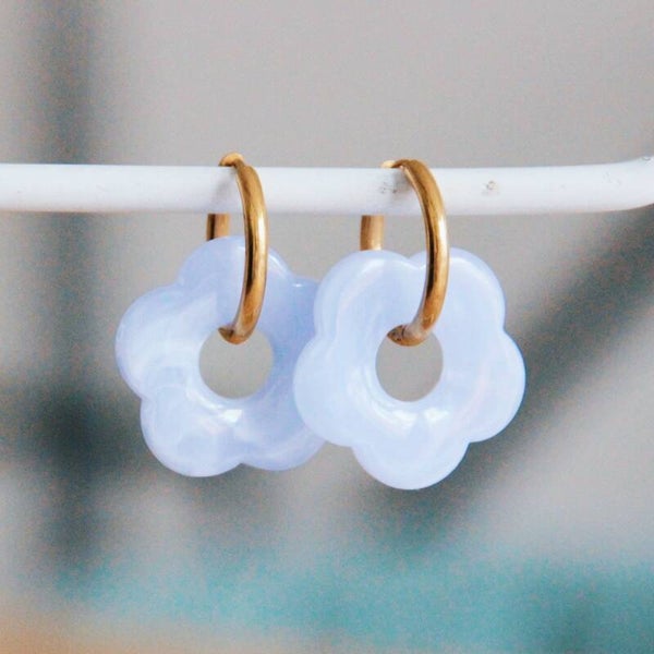 Bazou - Oorbel Flower blue