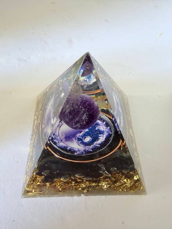 Hand-crafted Amethyst Orgone Pyramid
