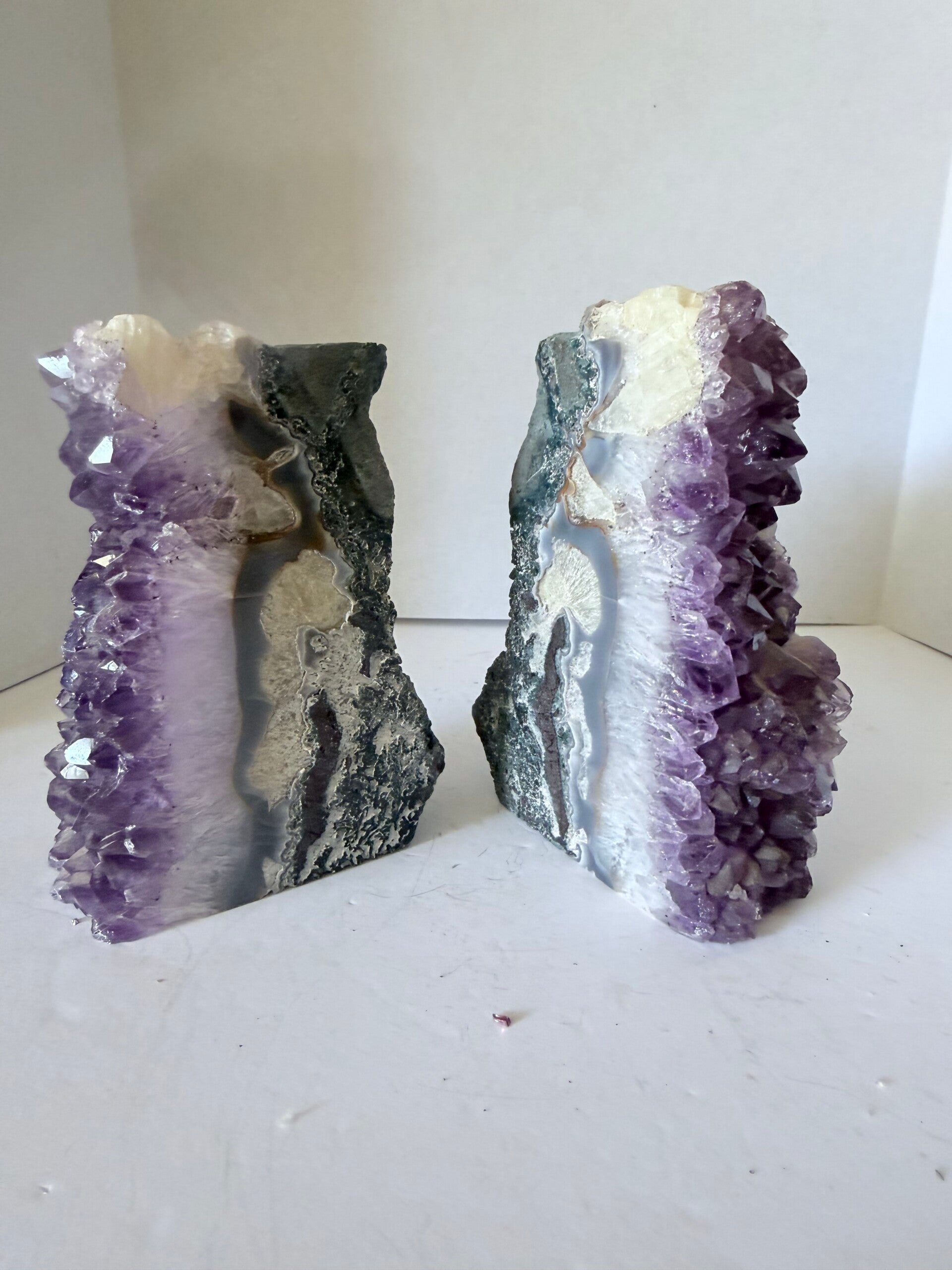 Amethyst Cluster Bookends
