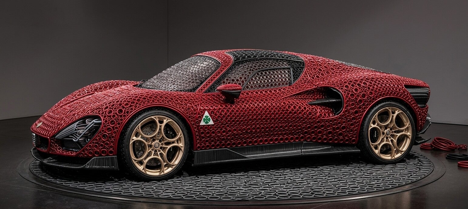 Alfa Romeo 33 Stradale gemaakt van o-ringen