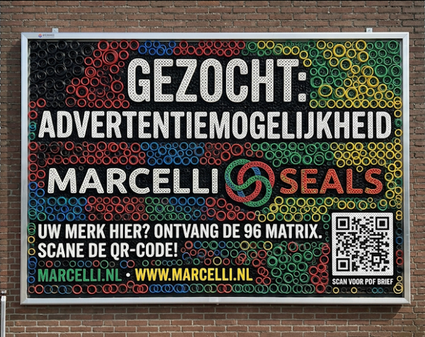 Marcelli.nl gemaakt van verschillende kleuren O-Ringen (Gemaakt voor reclame)