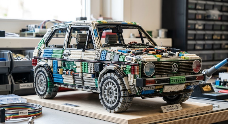 Volkswagen Golf gemaakt van businzetstuk