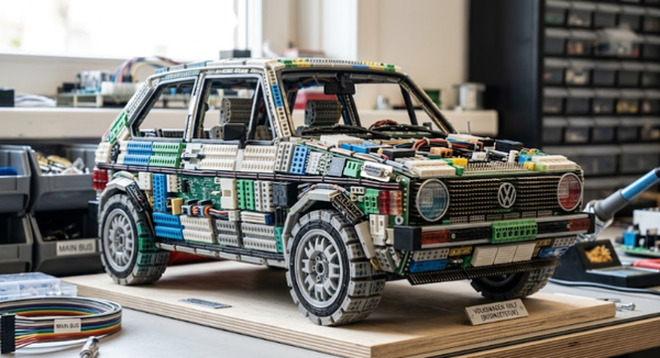 Volkswagen Golf gemaakt van businzetstuk