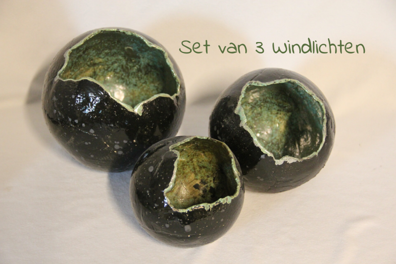 Set van 3 windlichten