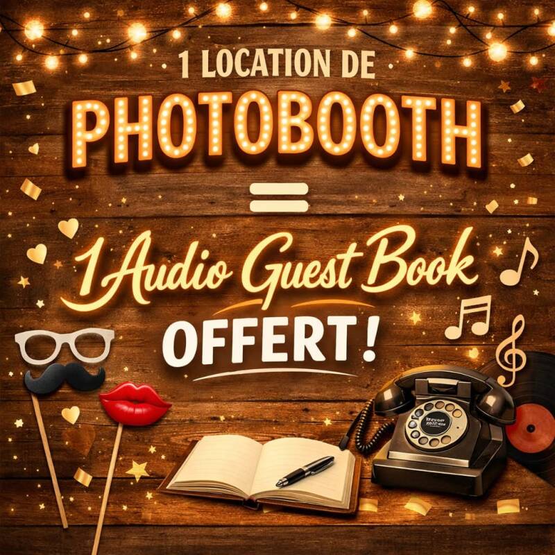 Offre location photobooth avec audio guest book offert – photobooth vintage Nancy Metz Pont-à-Mousson