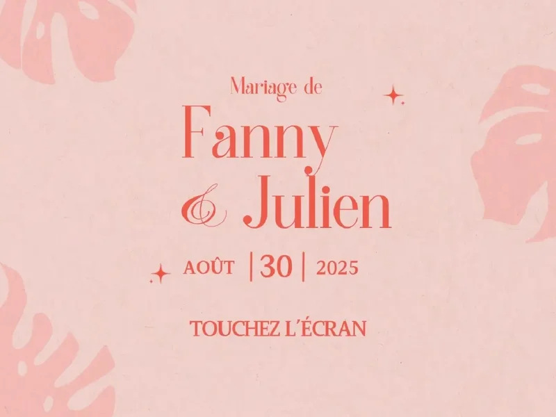 Écran d’accueil photobooth personnalisé pour un mariage à Pont-à-Mousson, design rose poudré et élégant par Photobooth54.