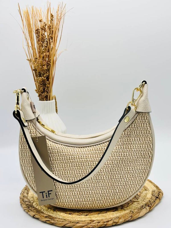 Lederen HandTas jutta ecru