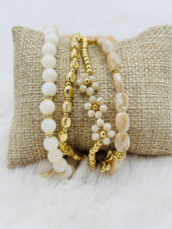 Set armbanden Lucky Beige 2