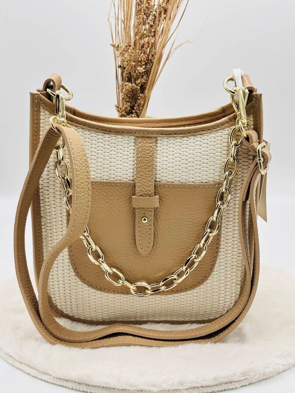 Lederen HandTas brown Reed