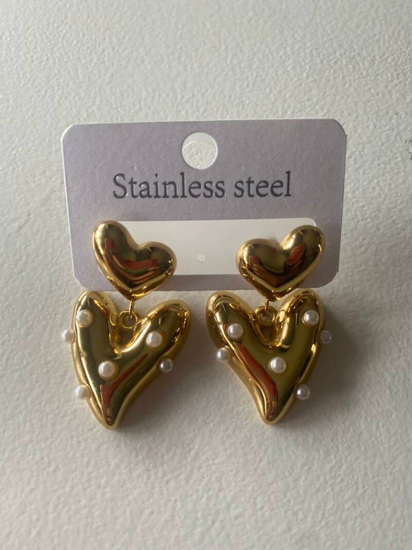 Stainless steel oorbellen met parels