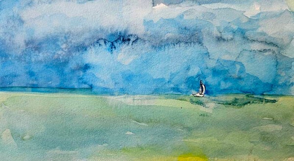 Bootje op zee