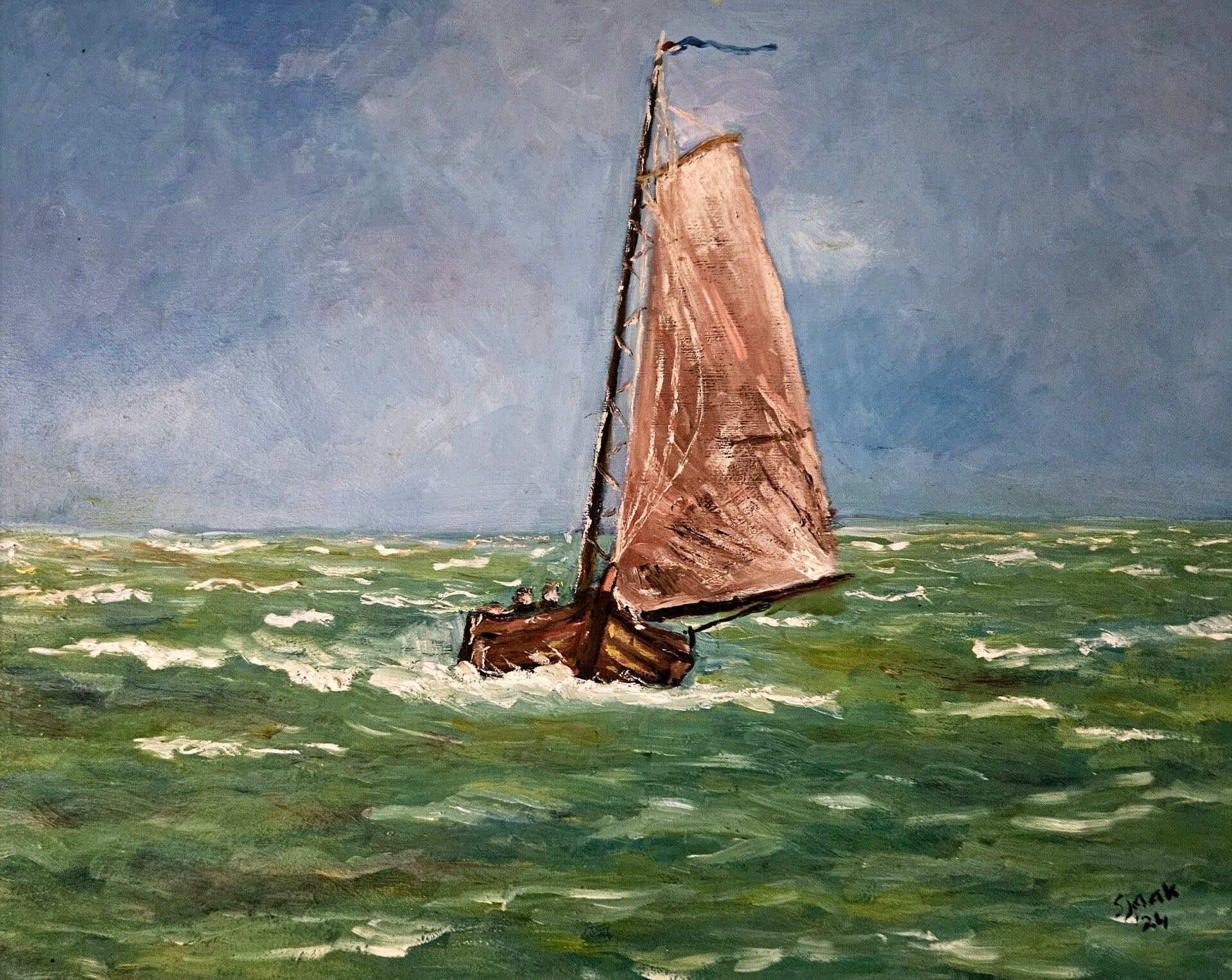 Zeilboot op zee