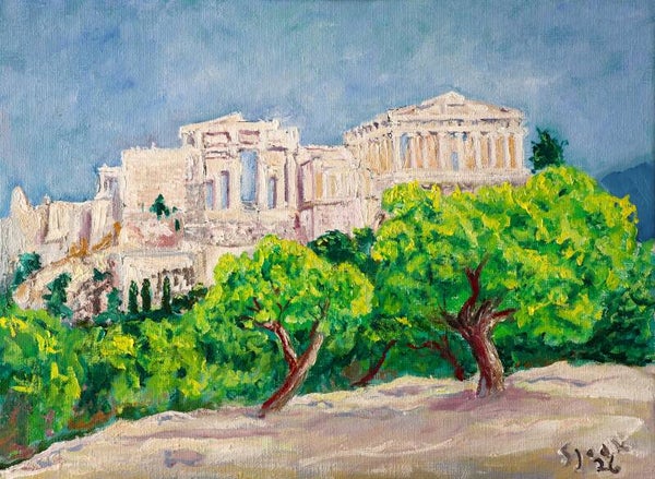 Zicht op de Akropolis