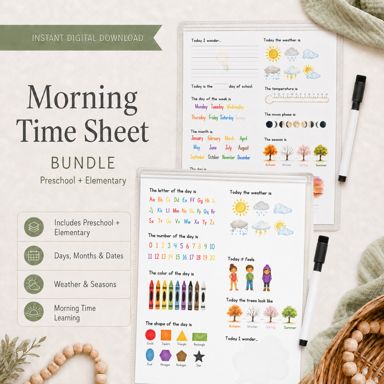 Morning Time Sheets - Bundle