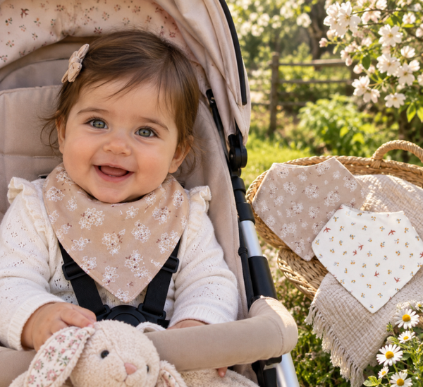 Bavoir bandana bébé en velours Babycord 100 % coton